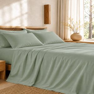 Royal Comfort 1200 Thread Count Sheet Set 4 Piece Sage Green Queen