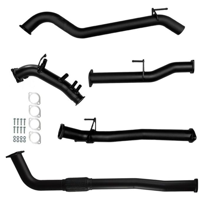 Ignite Exhausts Turbo Back For Toyota Hilux 2.8l No Cat With Straight Pipe Only Black Aluminised Steel