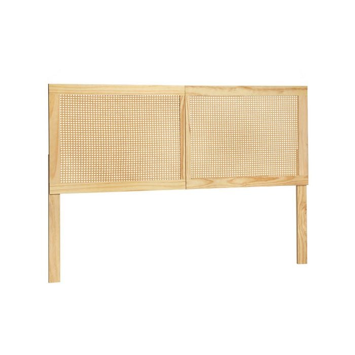 Artiss Bed Head Headboard Queen Rattan - RIBO Pine