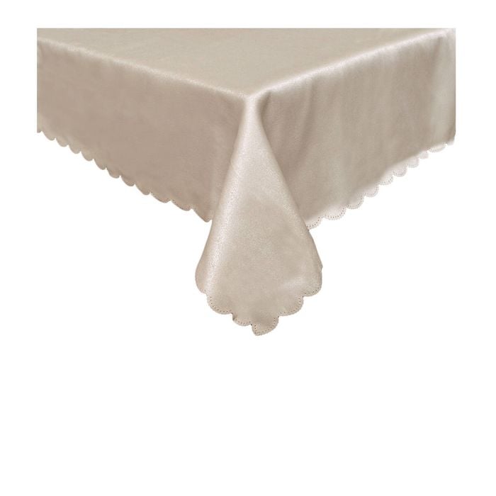 Jacquard Table Cloth Mist Taupe 150 x 270 cm - Bunnings Australia