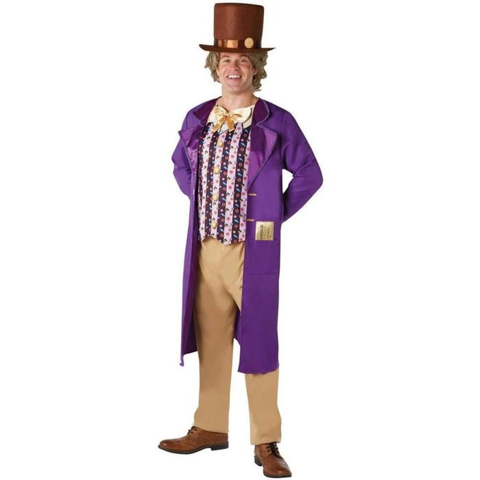 Willy Wonka Deluxe Adult Halloween Costume with Top Hat and Tailcoat, Extra large