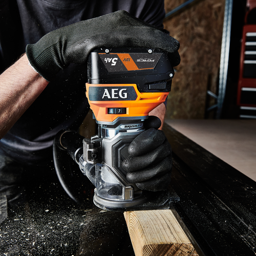 AEG 18V Brushless 1 4 Trim Router Skin Only Bunnings Australia