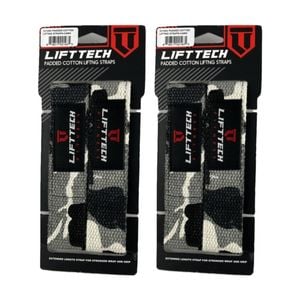 2x 2pc Lift-tech Neo-tech Padded Cotton Wrist Support Lifting Straps Camo 21.5in