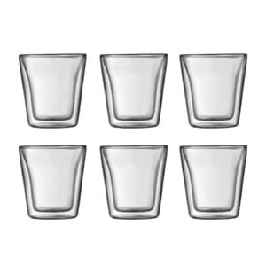 Bodum 10108-10-12  Canteen Double Wall, Small 0.1l - 6pc Glass Set Clear