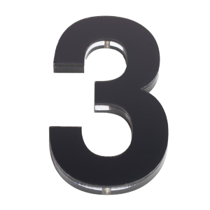 Sandleford 120mm 3 Black Acrylic Numeral