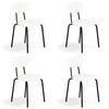 Ufurniture Dining Chairs Set of 4 Sherpa Fabric Kitchen Chair with Cushion Backrest & Metal Legs Beige