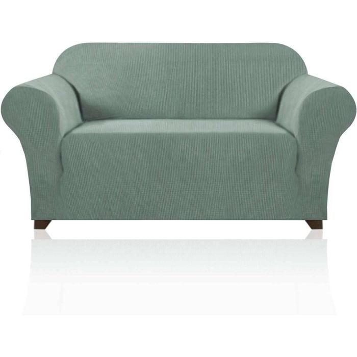 Smarcute 2 Seater High Stretch Jacquqard Textured Sofa Cover Sage