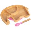 Tiny Dining Bamboo Elephant Baby Weaning Plate & Fork Set