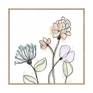 Artey | Spindle Blossoms VII - Framed Canvas - Natural Frame - 64 x 64cm