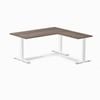 Desky Fixed Height Jarrah Legno Melamine L-shape Office Desk 1500x1550mm White Frame
