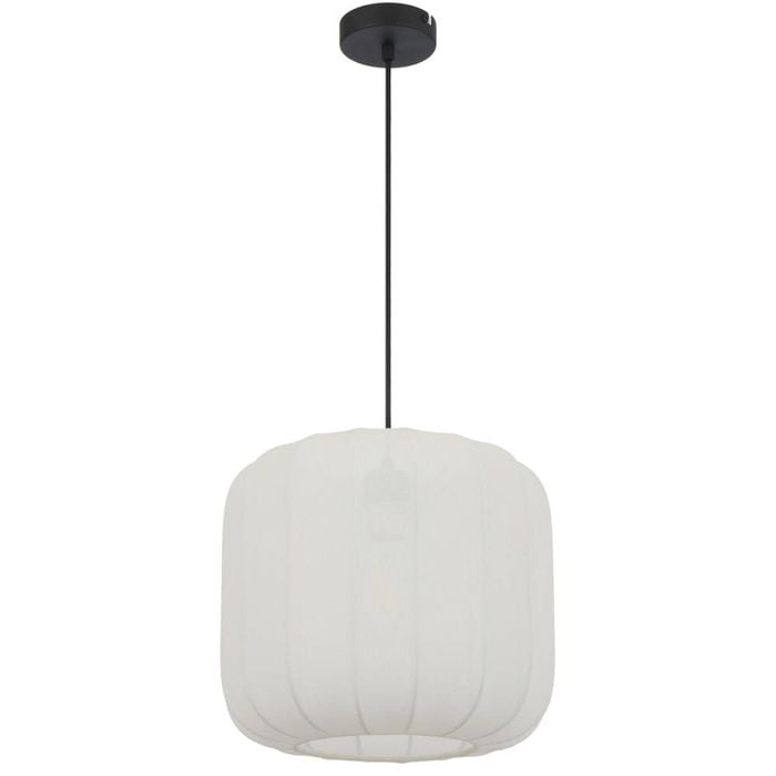 Telbix Jonsel Modern Pendant Hanging Lamp Light Fabric Metal White