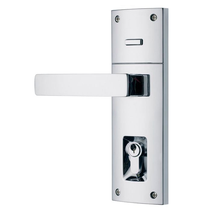 Gainsborough Bright Chrome Trilock Contemporary Angular Leverset Double Cylinder