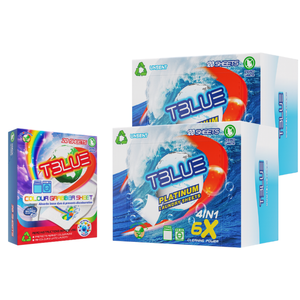 TBLUE Twin Pack Laundry Sheets + Color Grabber Bundle - Unscent 100 Loads