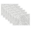 Catzon 6 Pcs Placemats Square Leaf Pvc Hollowed-out-silver