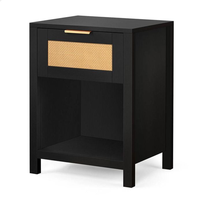 Alfordson Bedside Table 1 Drawer Black