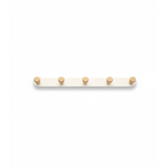 Over Door Hooks for Clothes - 6 Wooden Hooks - Cream White