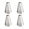 4PK Mondo Stainless Steel #101 Rose Piping Tip - Silver