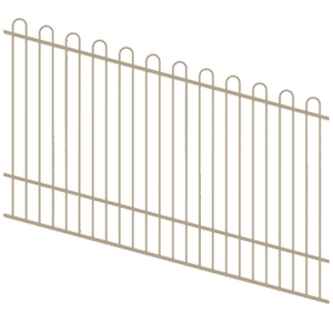 ProtectorAl 1201-2400W x 1200H Paperbark Loop Top Pool Fence Panel Raked Up to 15º