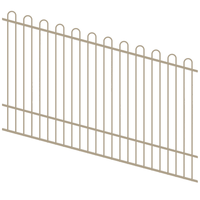 ProtectorAl 1201-2400W x 1200H Paperbark Loop Top Pool Fence Panel Raked Up to 15º