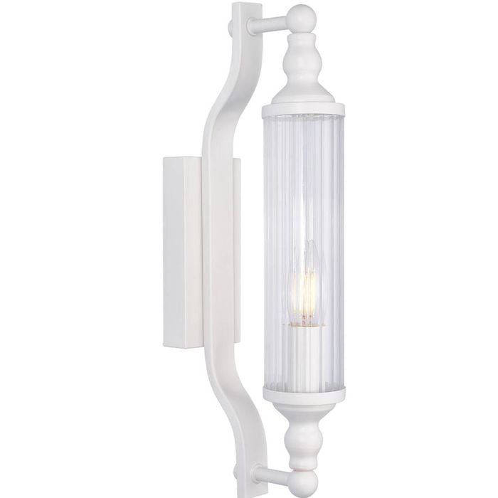 CLA Lighting Rodillo Interior Tubular Clear Glass Wall Light White