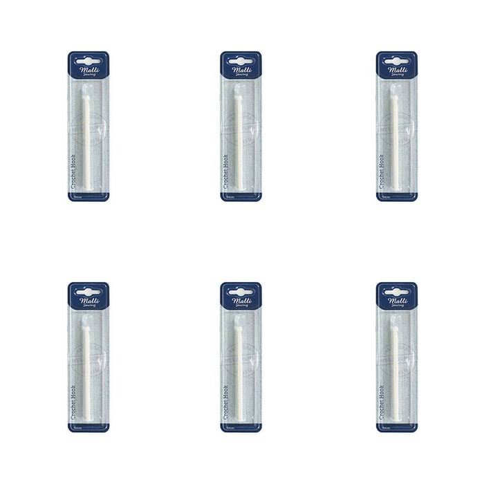 6pk Malli Plastic Crochet Hook/needle Yarn Crafting/knitting Tool 5mm White