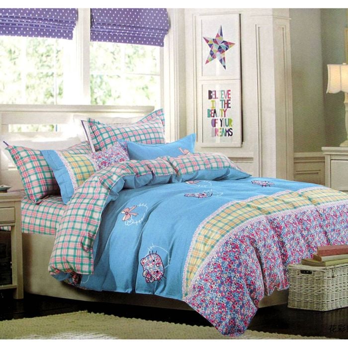 Lincoln Linen 310TC Fairy Blossom Cotton Printed Quilt Cover Set Single