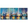 3pcs Fishing boats docked in port Print 100% Australian Made 3 x 40x60cm (Metal Print)