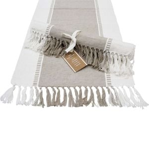 LVD Stonewashed Chambray Cotton Atlanta Table Runner 40x180cm Natural