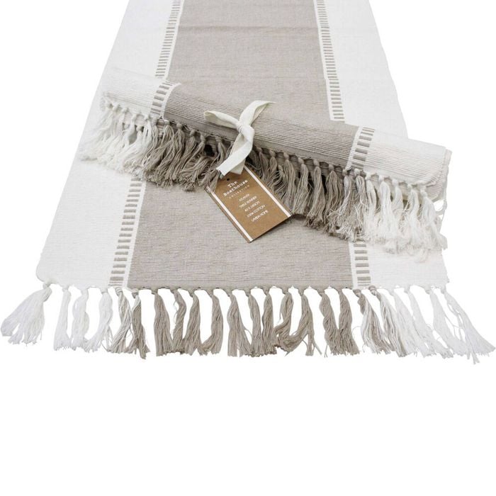 LVD Stonewashed Chambray Cotton Atlanta Table Runner 40x180cm Natural