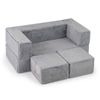 Costway Kid Modular Play Couch Sectional Foam Sofa Bed Activity Grey