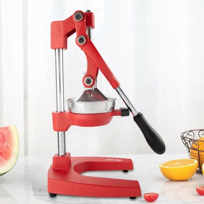 Manual Hand Press Juicer Red Commercial 304 Stainless Steel Fruit