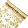 Catzon Table Runner Roll Sequin Foil Metallic Cloths for Christmas Decor-GoldWhite