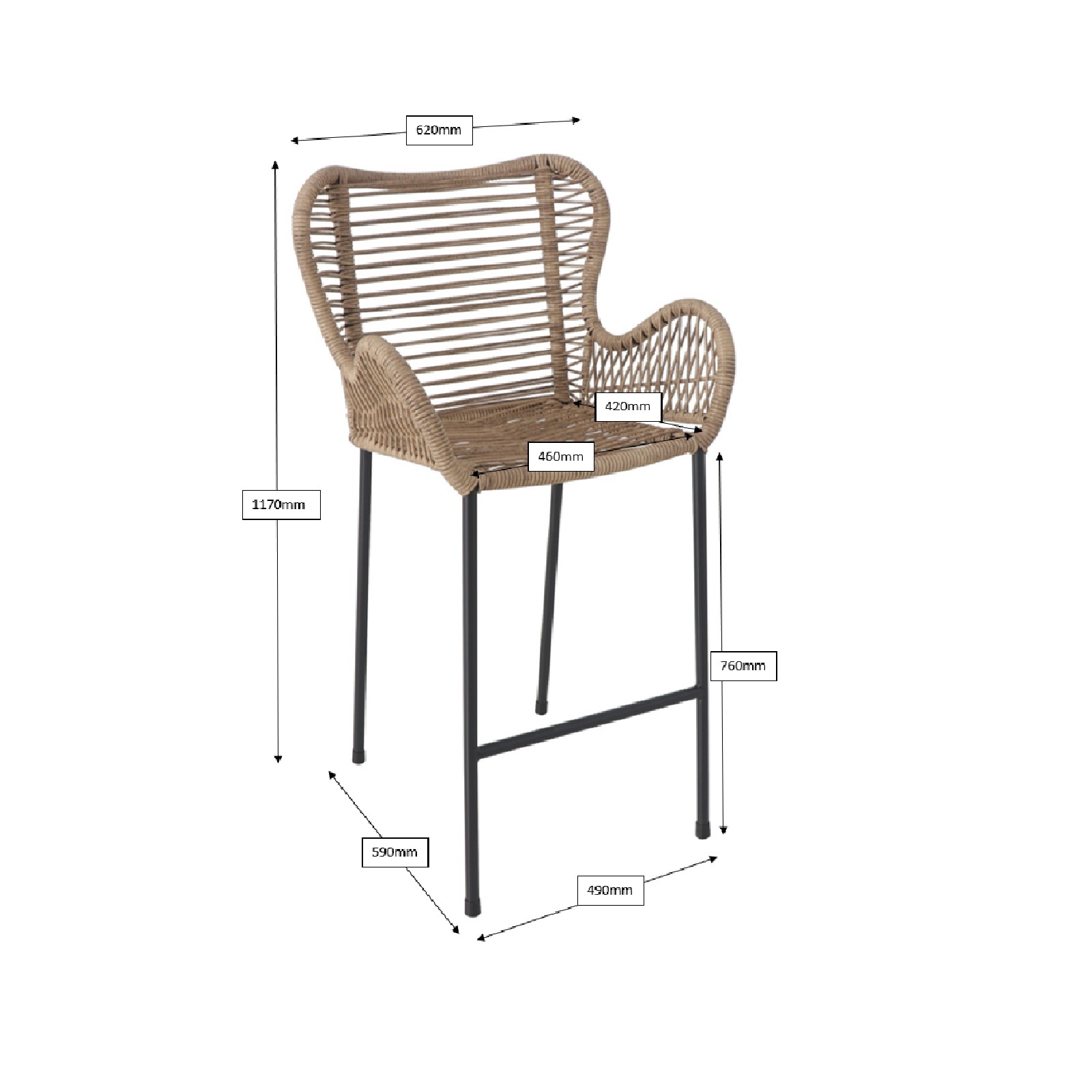 Mimosa Wicker Butterfly Bar Chair Bunnings Australia