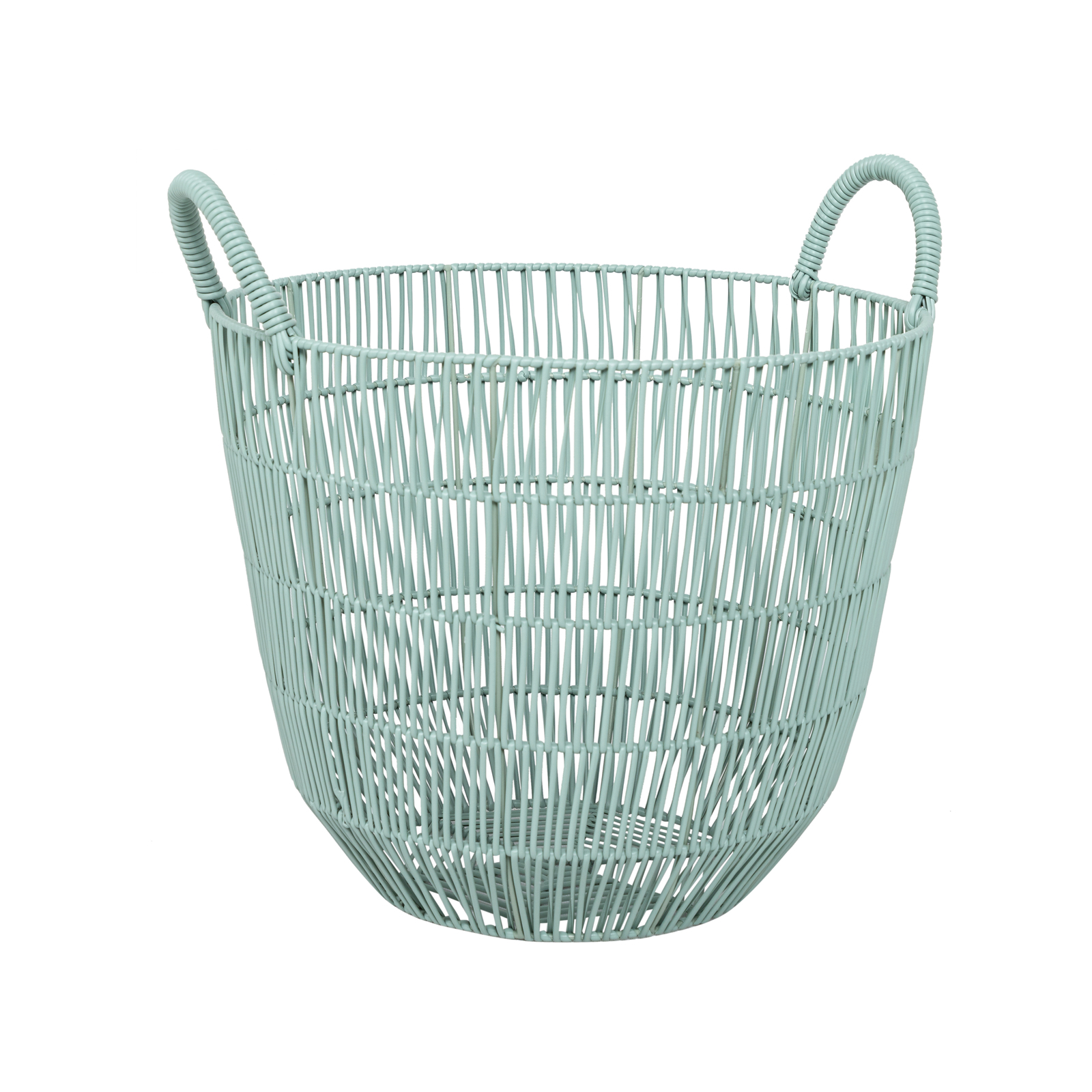 300 x 360mm Round Grey Polly Rattan Storage Basket thumbnail 2