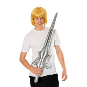 He-Man Adult Accessory Set with Wig and Inflatable Sword for Dress Up, Adult