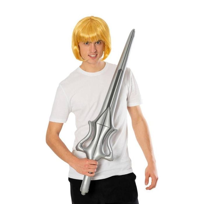 He-Man Adult Accessory Set with Wig and Inflatable Sword for Dress Up, Adult