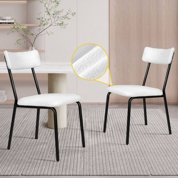 ALFORDSON 2x Dining Chairs Sherpa