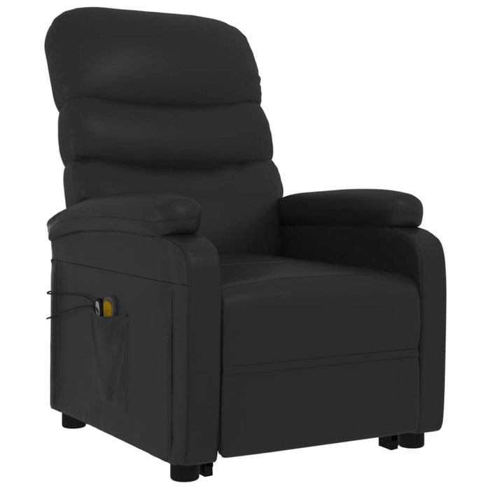 vidaXL Lift Chair Massage Chair Lift Recliner Chair Armchair Black Faux Leather