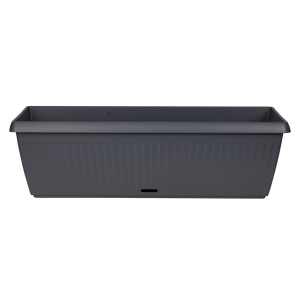 Northcote Pottery 62 x 17cm Charcoal Ribbed Self Watering Trough