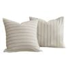 Dreamaker Rumi Washed Cotton Reversible European Pillowcase Twin Pack White With Olive Stripe