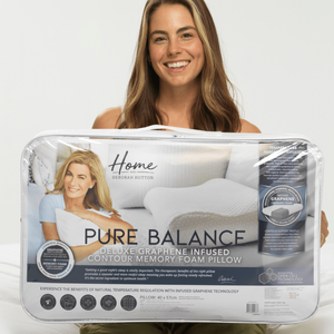 Pure Balance Deluxe Graphene Infused Contour Memory Foam Pillow 40x57cm Deborah Hutton
