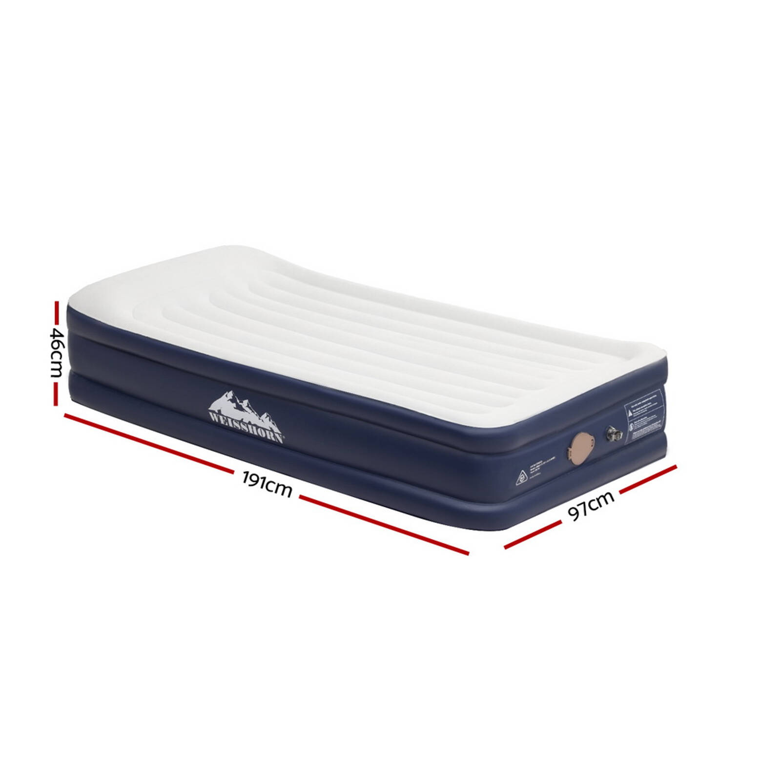 Weisshorn Air Mattress Single Inflatable Bed 46cm Air bed Grey Bunnings Australia