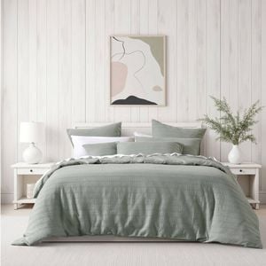 Bianca Kahlani Queen Sage Polyester Quilt Cover Set