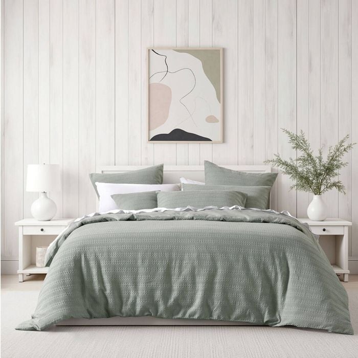 Bianca Kahlani Queen Sage Polyester Quilt Cover Set