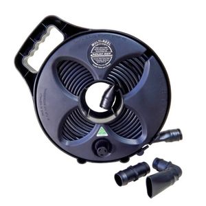 6m 25mm Flat Out Sullage Hose & Black Reel for Caravan RV Grey Water Lay Flat