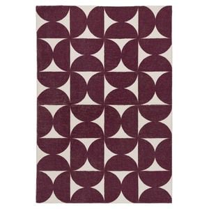 Loopsie-230cm X 160cm-hidcote Burgundy And Ivory Geometric Washable Rug