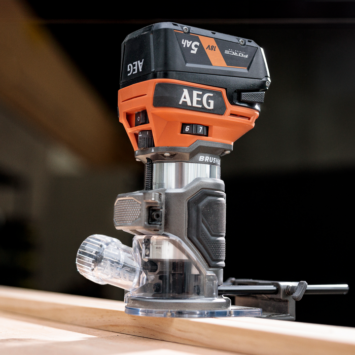 AEG 18V Brushless 1/4” Trim Router - Skin Only - Bunnings New Zealand