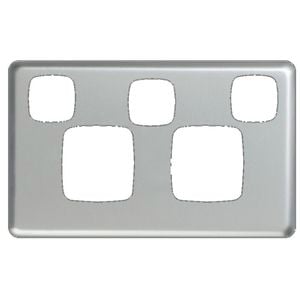 HPM Excel Double Powerpoint with Extra Switch Coverplate - Matt Silver