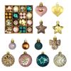 Catzon 64 Pcs Christmas Ornaments with Bow & Star & Heart Shaped Great for Holiday Party Decor-Set 1