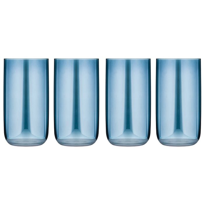 2x 2pc Tempa Verity Highball Tumbler Drinking Glass Set - Sapphire